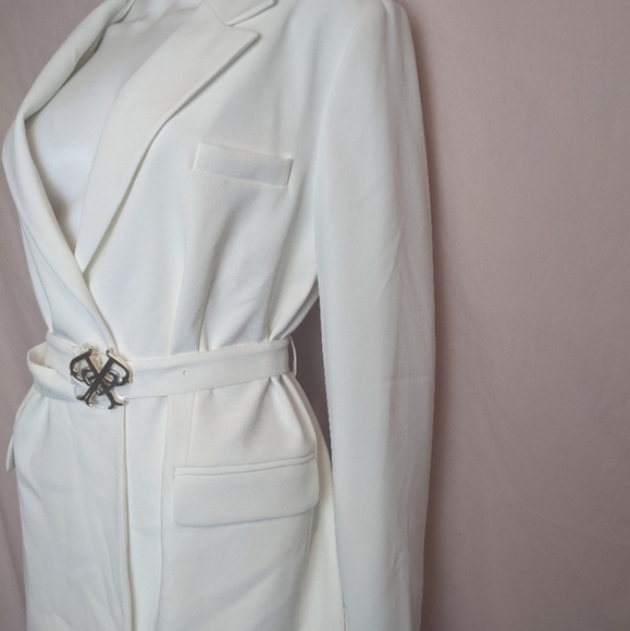Pinko Cola 1 Giacca White Belted Jacket size 10 - Picture 3 of 13